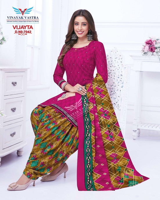 Vinayak Vastra Vijayta Cotton Designer Exclusive Patiyala Dress Material